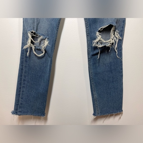 RE/DONE Jeans Women’s Size 25 90s High Rise Ankle Crop in Dusk Destroy - Picture 4 of 12